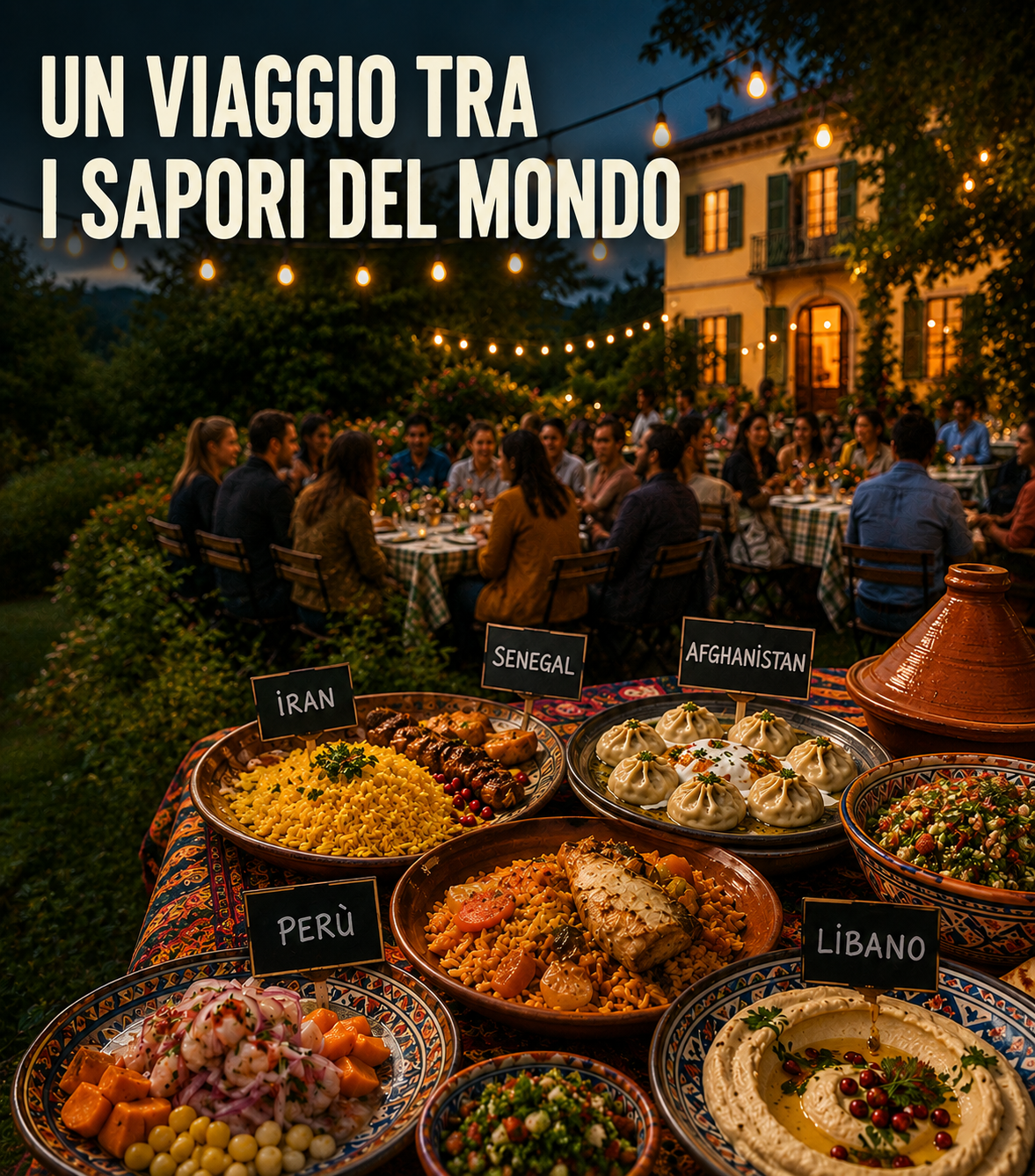 Cena Multietnica 2026 a Pino Torinese: sapori del mondo a Villa Grazia con Tutto il Mondo è Paese